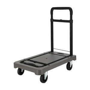 小型家庭用移動輸送ショッピングトロリーカートポータブル折りたたみ式ユーティリティ伸縮式フラットベッドハンドカート荷物カート - Product Image 1