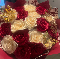 Arrangements floraux éternels uniques DIY OKAY Champagne Forever Flowers, bouquets de roses éternelles 100% polyester, faits à la main