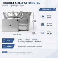 Sac fourre-tout matelassé en nylon pour femme, grande capacité, sac à bandoulière léger pour voyage, travail, usage quotidien, OEM ODM, vente en gros