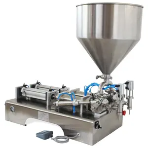 Hot Sale High viscosity Heating Stirring Paste Tomato Chilli Sauce Soap Filler Heating Filling Machine With Mixing Hopper
