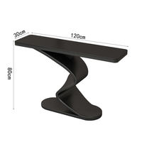 Table console de luxe italienne, artistique, avec base dorée et plateau en pierre frittée, pour entrée, couloir, salon, décoration intérieure