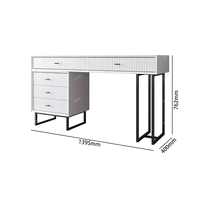NOVA Meubles modernes Commode réglable pour chambre à coucher Table de maquillage en bois blanc avec miroir à lumière LED