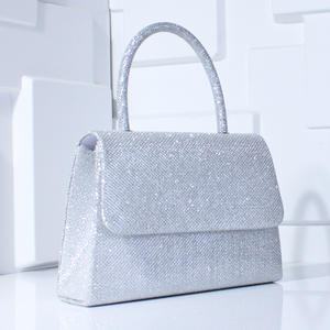 New Arrival In-stock PVC Square <b>Evening</b> <b>Bag</b> Niche Mini Fine Glitter Sequin Handheld Banquet Clutch - Product Image 6