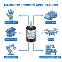 Encodeur absolu magnétique ultra-miniature à simple tour TMR 16 bits EN15S03S116BSAD1, résolution SPI 65535 pour cardan de robot