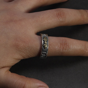 Anelli buddisti con ruota di preghiera in argento Sterling 925 genuino Pixiu Vajra Pestle Swastika uomini e donne gioielli girevoli retrò - Product Image 6