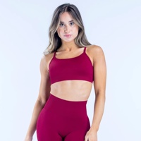 Soutien-gorge de sport Yoga à dos croisé, maintien élevé, en nylon haute élasticité, sans coutures, pour femme, idéal pour la gym et l'entraînement, personnalisable avec logo
