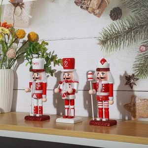 En stock : Ensemble de 3 <span class=keywords><strong>Casse</strong></span>-Noisettes Soldats <span class=keywords><strong>Roi</strong></span> en bois blanc et rouge de 15 cm pour la décoration de Noël - Product Image 2