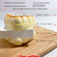 Jouet Squishy Gaufre et Pain Ananas Réaliste en Silicone Alimentaire Fait Main à Rebond Lent Anti-Stress pour l'Anxiété