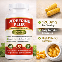 Capsules de Berbérine Plus 1200mg – Complément de Soutien Métabolique, Marque Privée, pour le Contrôle du Sucre Sanguin et du Cholestérol
