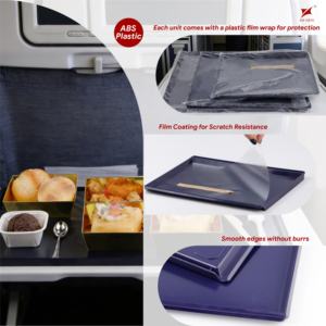 Plateau de service jetable Atlas 1/2 ABS antidérapant pour repas et boissons, idéal pour les compagnies aériennes - Product Image 3