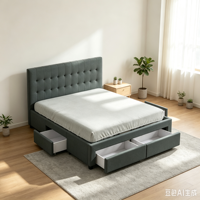 Lit rembourré de haute qualité au design moderne, alliant luxe haut de gamme, confort et style tissu moderne, 2026