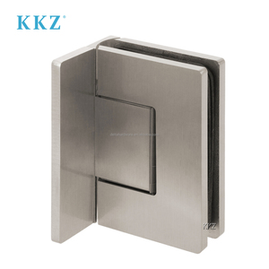 Charnière <span class=keywords><strong>de</strong></span> <span class=keywords><strong>porte</strong></span> <span class=keywords><strong>de</strong></span> douche CRL en laiton chromé poli, verre au mur à 90 degrés avec couvercle à vis dissimulée - Product Image 2