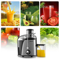 HALEY Elektrische Hoge Snelheid Centrifugaal Sapcentrifuge Draaiknop Snelheidsregeling Grijs Compact 500ml Enkelvoudige Beker Brede Invoer Fruitpers