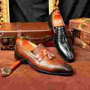 High-quality Handmade Designer Men's Leather <b>Shoes</b>-casual Fringed Loafers Driving <b>Shoes</b> Formal <b>Shoes</b> <b>Height</b> <b>Increasing</b> Autumn - Product Image 5