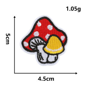 花キノコフェンスハウスローンツリーレインボーサンデザイン装飾鉄刺繍漫画パッチ - Product Image 4