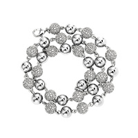 Collier chaîne à billes magnétique en CZ glacé fin de 8 mm, plaqué or véritable, bracelet pour femmes et hommes, bijoux hip hop