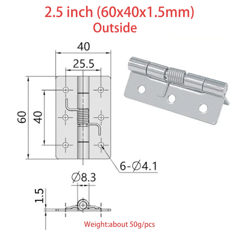 Extérieur-2,5 pouces (épaisseur 1,5mm)