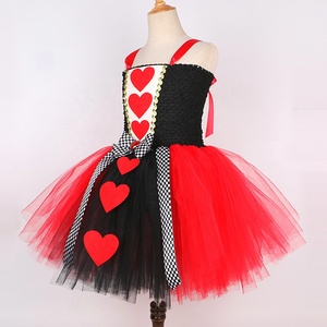 Nuevo Vestido de Tul con Corazón Rojo para Niñas Pequeñas, Disfraz de Halloween, Disfraz de Reina Alicia para Niñas, Disfraz de Tutú - Product Image 4