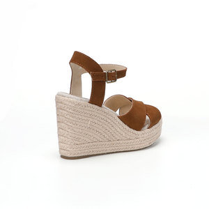Sandali Estivi alla Moda con Tacco Alto e Piattaforma per Donne, Comodi <span class=keywords><strong>Zeppe</strong></span> da Esterno con Suola Morbida Stile Espadrillas - Product Image 5