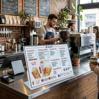 Écran de menu électronique Android 22 pouces haute luminosité pour restaurant de thé au lait, affichage LCD de la carte et liste de prix électronique