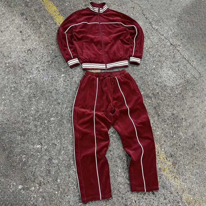 Velour Tracksuits 2025 Custom Design for Women Men