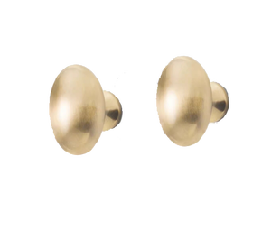 Khtumeware Paquete de 10 Perillas Ovaladas de Latón Cepillado Dorado Satinado de 1-3/8 Pulgadas (35 mm) para Puertas de Gabinetes de Cocina y Cajones de Cómodas - Product Image 1