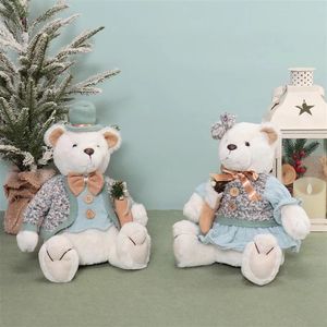 <b>Cute</b> Seasonal <b>Cute</b> <b>Bear</b> Plush Duo High Quality Soft Fur Ornament for Winter Decor Xmas Gift/Family Present - Product Image 1