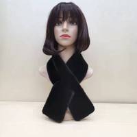 Écharpe de luxe en peau de vison entier Écharpe de vison Écharpe en fourrure de vison noire double face pour hommes et femmes