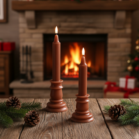 Bougie conique en cire de paraffine LED de Mermei, flamme 3D, télécommande, alimentée par piles, faite à la main pour la décoration de la maison, les fêtes, les anniversaires