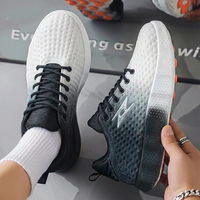 Chaussures de sport pour hommes, couleur dégradée confortable, respirantes, en tissu tissé, semelle en PVC résistante à l'usure, pour le jogging