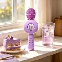 Microphone sans fil portable de dessin animé, Bluetooth, pour chanter, jouet pour enfants, microphone de karaoké
