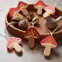 Guirlande lumineuse LED N-CONCEPT 1,35 m à piles pour intérieur, style champignon, Pâques/Printemps, 2700K blanc chaud doux, IP20
