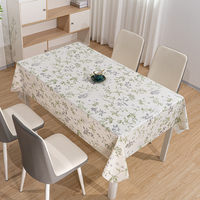 Nappe de table rectangulaire en PVC imprimé floral vert à carreaux style bohème RNPT pour banquet