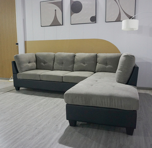 Modern L Shape <strong>Sofa</strong> Left Hand <strong>Corner</strong> <strong>Sofa</strong> Fabric and PU <strong>Sofa</strong> Convertible <strong>Corner</strong> - Product Image 4