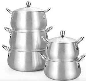 Aluminium Cookware 5pcs Set 16cm 18cm 20cm 22cm 24cm Pots and <strong>Pans</strong> Riveted Handle Freshness <strong>Preservation</strong> Holiday Kitchen Events - Product Image 4