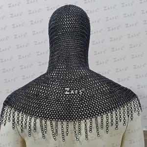 Coif de cota de malla medieval personalizada, capucha de acero inoxidable, armadura de traje histórica hecha a mano para ferias de recreación SCA, venta al por mayor - Product Image 3