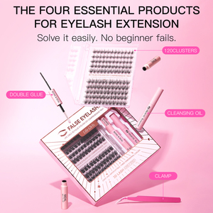 Kit d'extension <span class=keywords><strong>de</strong></span> cils 3D DIY Life Girls, 120 bouquets, courbure C, sans colle, faux cils imperméables et réutilisables - Product Image 6