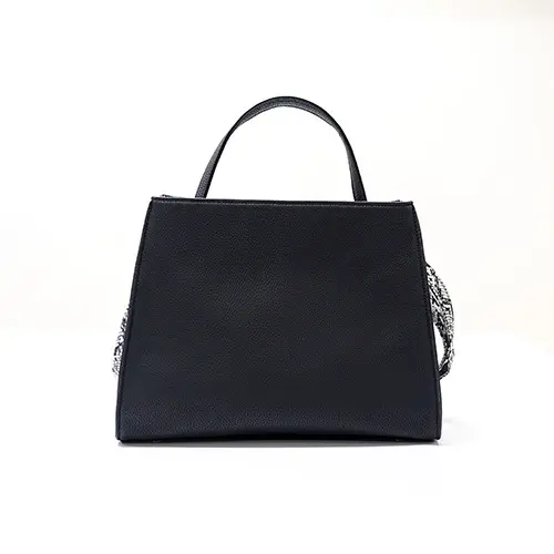 China handbag factory ladies stylish snake print strap black Lichee PU leather bags for winter