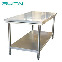 RUITAI table de travail en acier inoxydable cuisine professionnelle étagère de rangement à 2 niveaux étagères