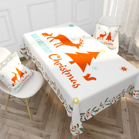 Nappe de table en polyester imperméable à l'eau avec lettres de dessin animé de Noël pour un usage domestique