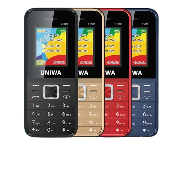 UNIWA E1802 Mobile Phone 1.77 Inch 1800mAh Battery SC6531DA 21 Keys Android Low Price OEM Feature Phone