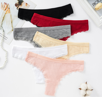 Panty G-String Super Lembut Seksi untuk Cewek, Celana Dalam Thong Pinggang Rendah dari Katun untuk Remaja, Ukuran US M L XL