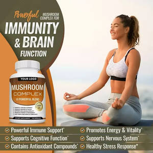 Capsules de Complexe de Champignon Nootropiques Supplément de Cerveau Biologique Mélange d'extrait de Reishi Crinière de Lion Capsule de Champignon - Product Image 3