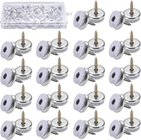 Boîte d'emballage en plastique de 40 pièces Coussinets ronds en feutre avec vis de 20 mm de diamètre pour meubles Coussinets pour tables, chaises, canapés, armoires