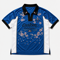 T-shirt de football en tissu polyester blanc personnalisé avec broderie de fleurs et de chiffres, col polo boutonné, maillot de football, Maglie Calcio