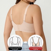 Exclusivité transfrontalière Soutien-gorge sans armatures grande taille, fin, push-up, respirant, réglable, avec coussinets fixes en gel souple pour un maintien confortable