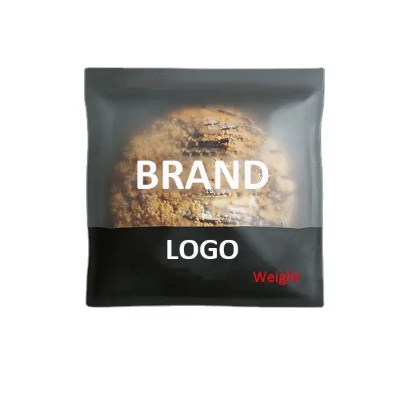 Supplier Custom Packaging High-end Luxury Candy Biscuits Food Cookies Heat Seal Ziplock Frosted Printing Plastic Bags With Tear