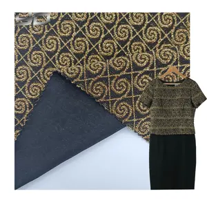Высококачественная полиэфирная ткань на метр, металлическая спандекс, жаккардовая трикотажная модная ткань с люрексом