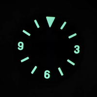 Cadran de montre de plongée 28,5 mm noir vert lumineux, pièces de modification pour mouvement de montre mécanique NH35/NH36