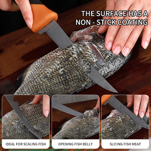 Set di Coltelli da Pesca KLIFISHING 5/6/<span class=keywords><strong>7</strong></span>/9 Pollici, Lama Flessibile per Sfilettare, Foro per Cordino e Fodero per la Pesca - Product Image 4